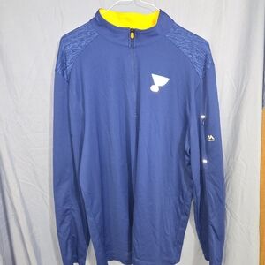 Majestic STL Blues Quarter-Zip Sweatshirt